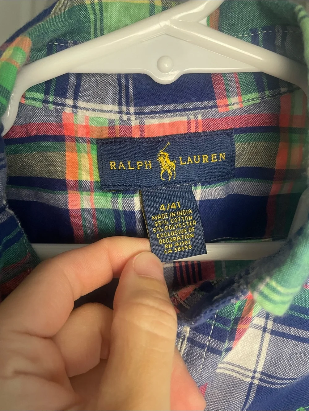 Ralph Lauren Navy, Green & Pink Plaid Short-Sleeve Button-Down